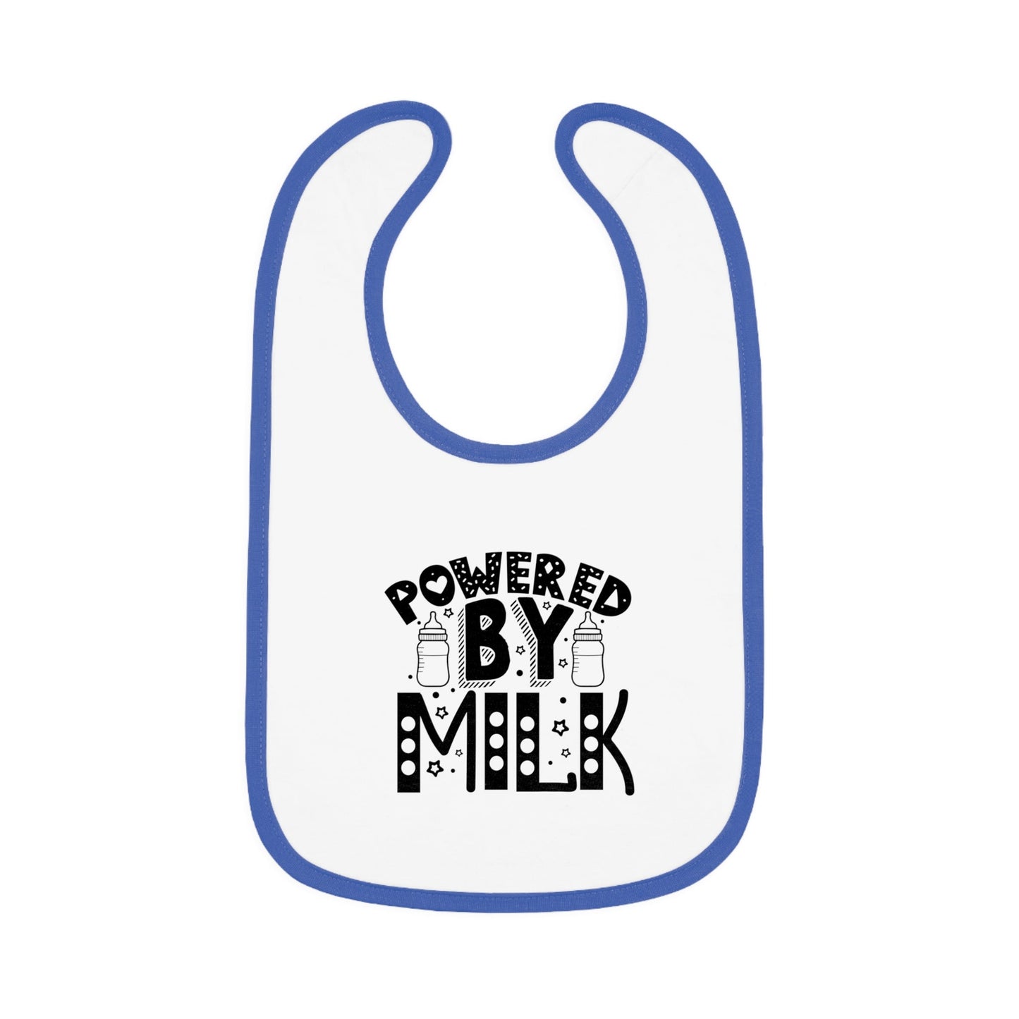 Powered By Milk Baby Contrast Trim Jersey Bib Printify