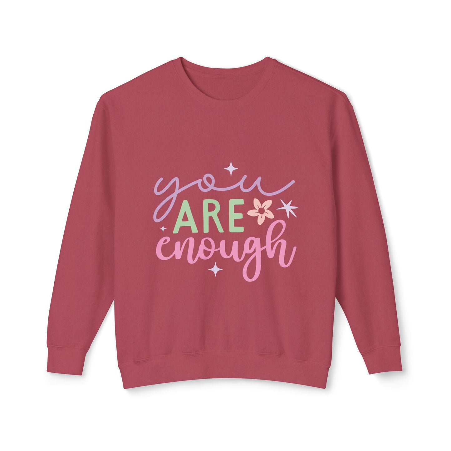 You Are Enough Women's Lightweight Crewneck Sweatshirt Printify