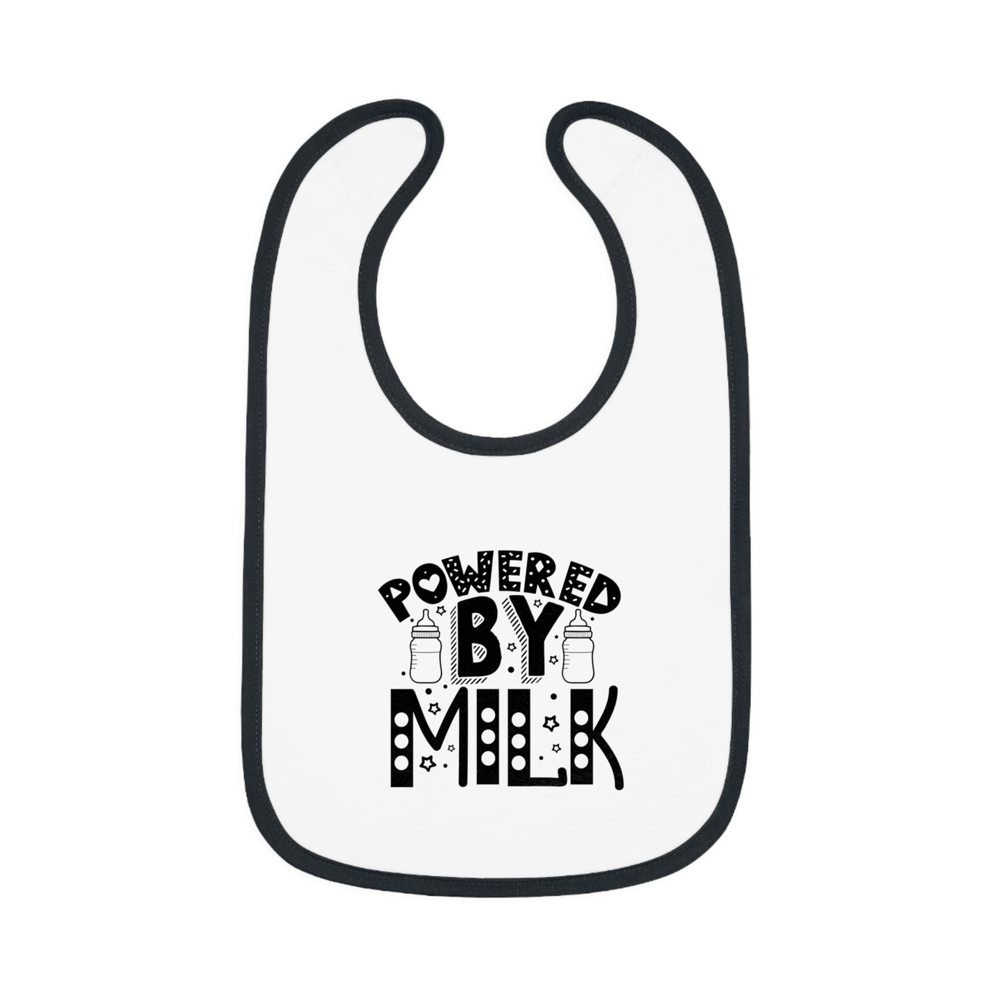Powered By Milk Baby Contrast Trim Jersey Bib