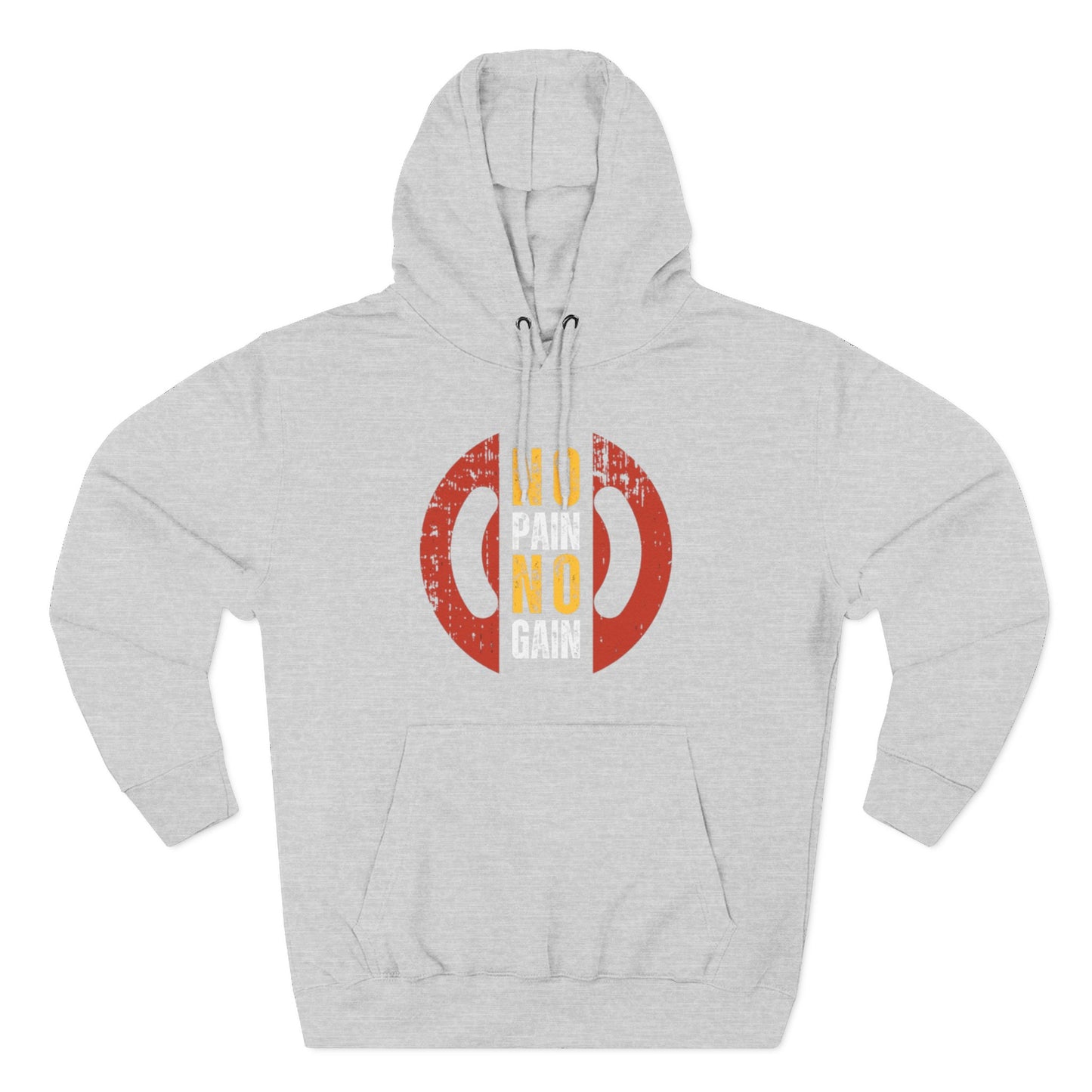 No Pain No Gain Men's Three-Panel Fleece Hoodie