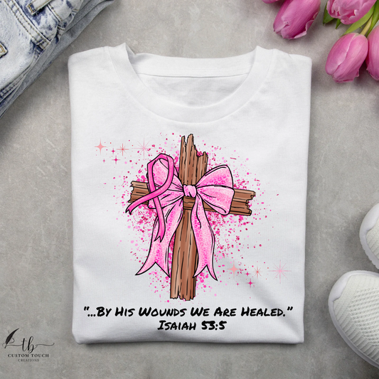 Faith-Inspired Breast Cancer Awareness T-Shirt Printify