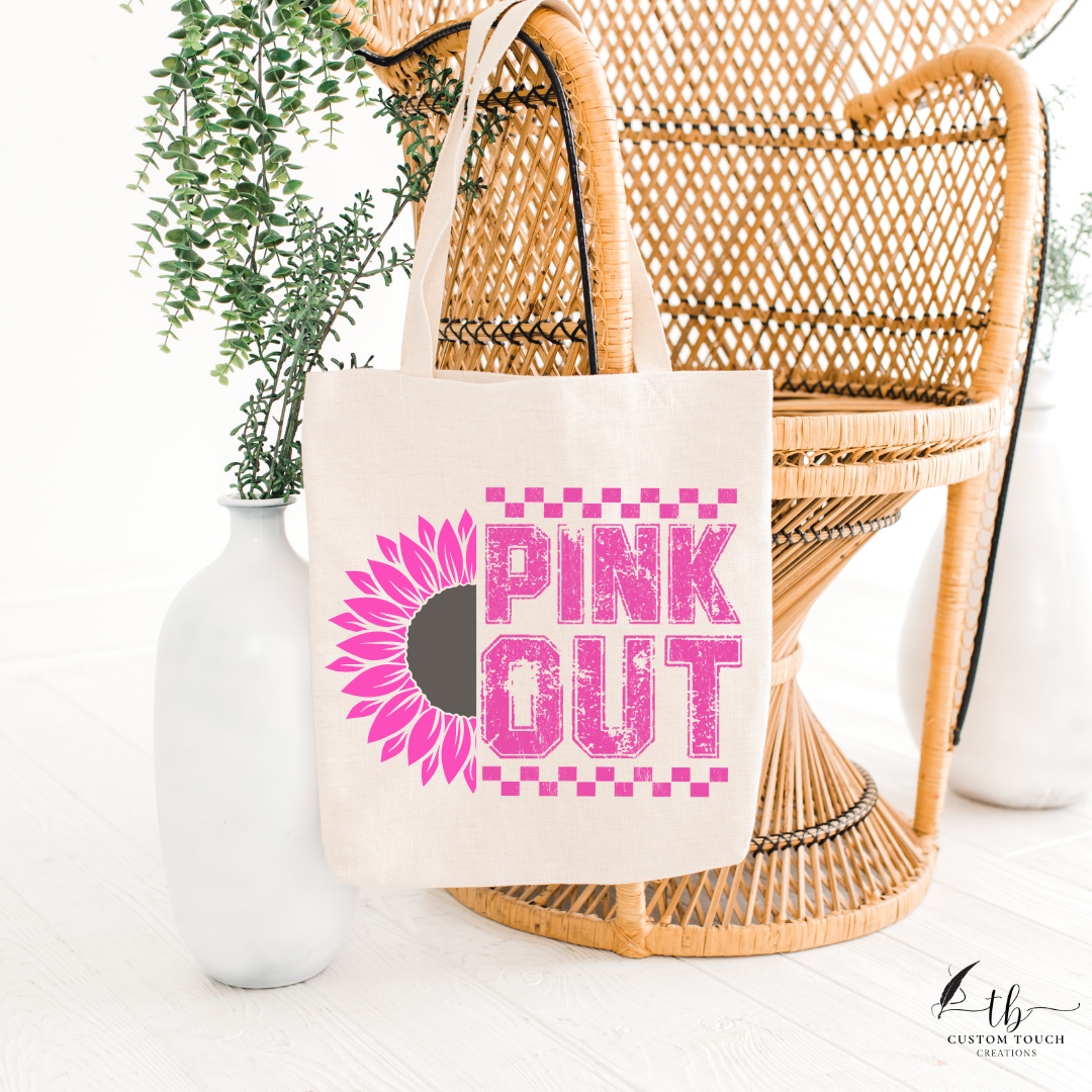 Pink Out Sunflower Tote Bag