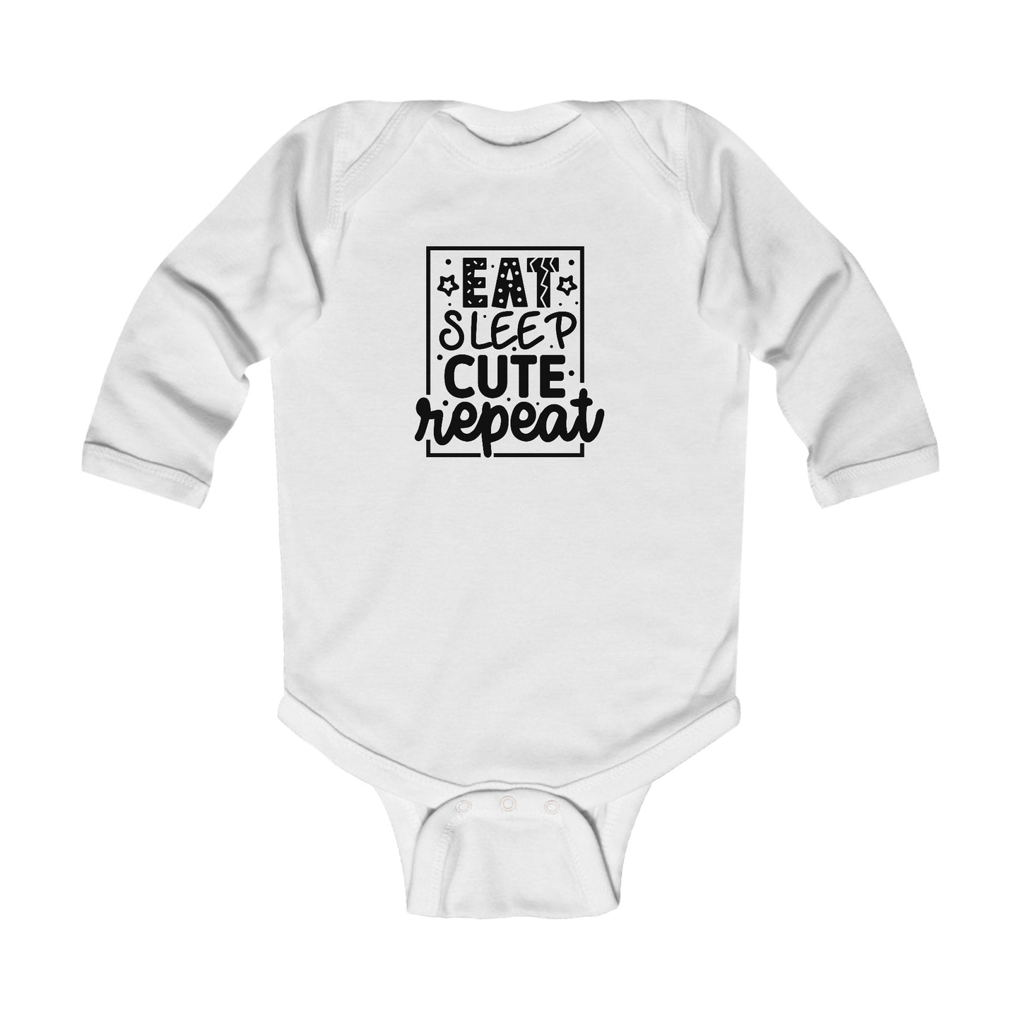 Eat Sleep Cute Repeat Infant Long Sleeve Bodysuit