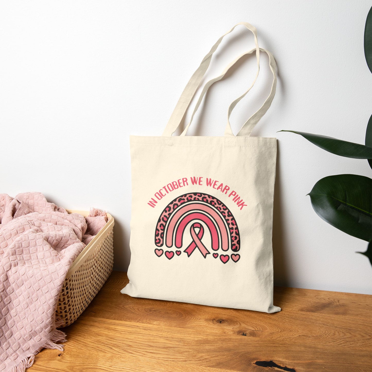 In October We Wear Pink Tote Bag