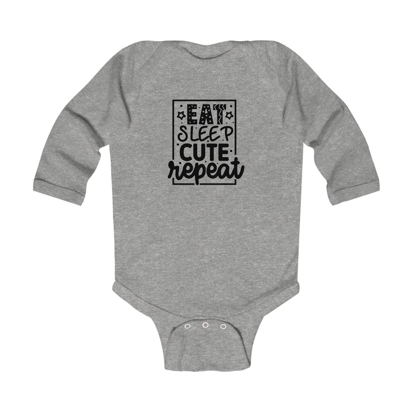 Eat Sleep Cute Repeat Infant Long Sleeve Bodysuit