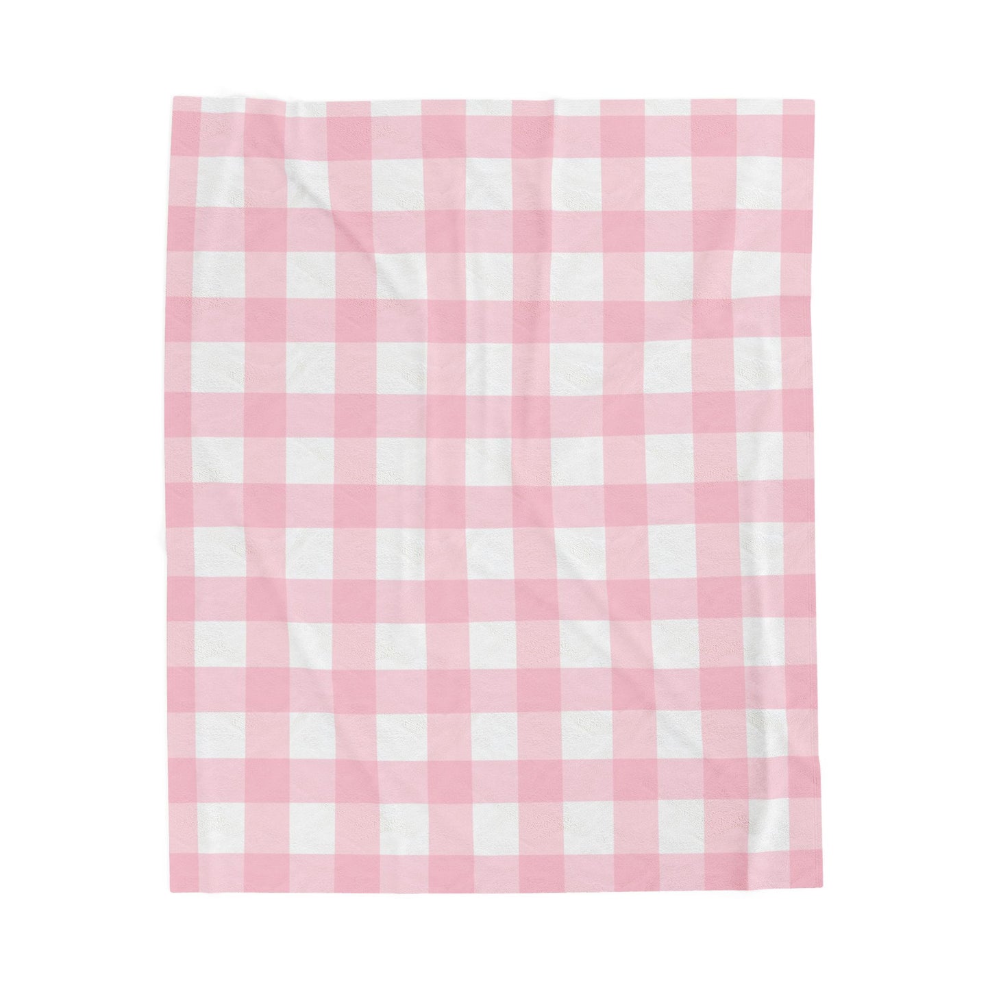 Pink Plaid Velveteen Plush Blanket