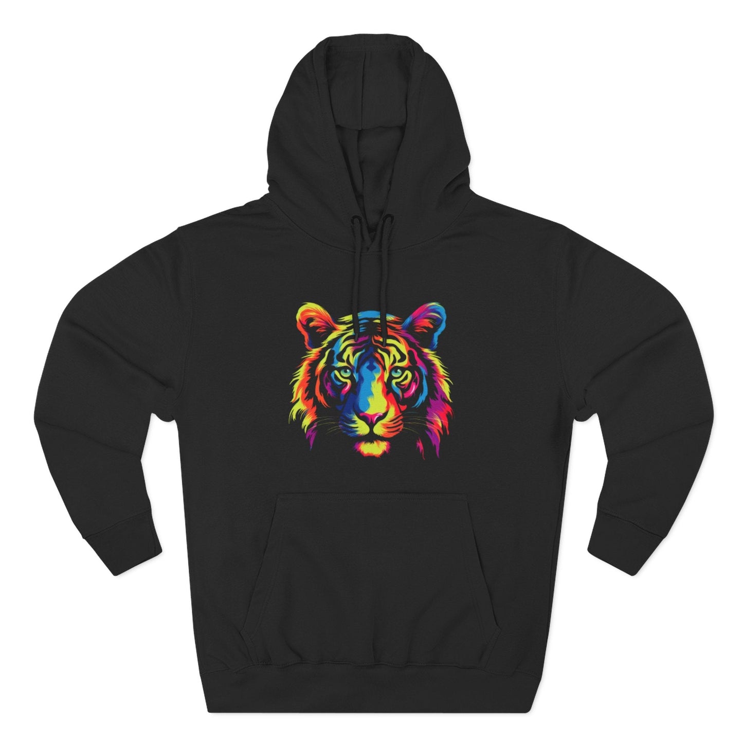 Unisex Tiger Three-Panel Fleece Hoodie Printify