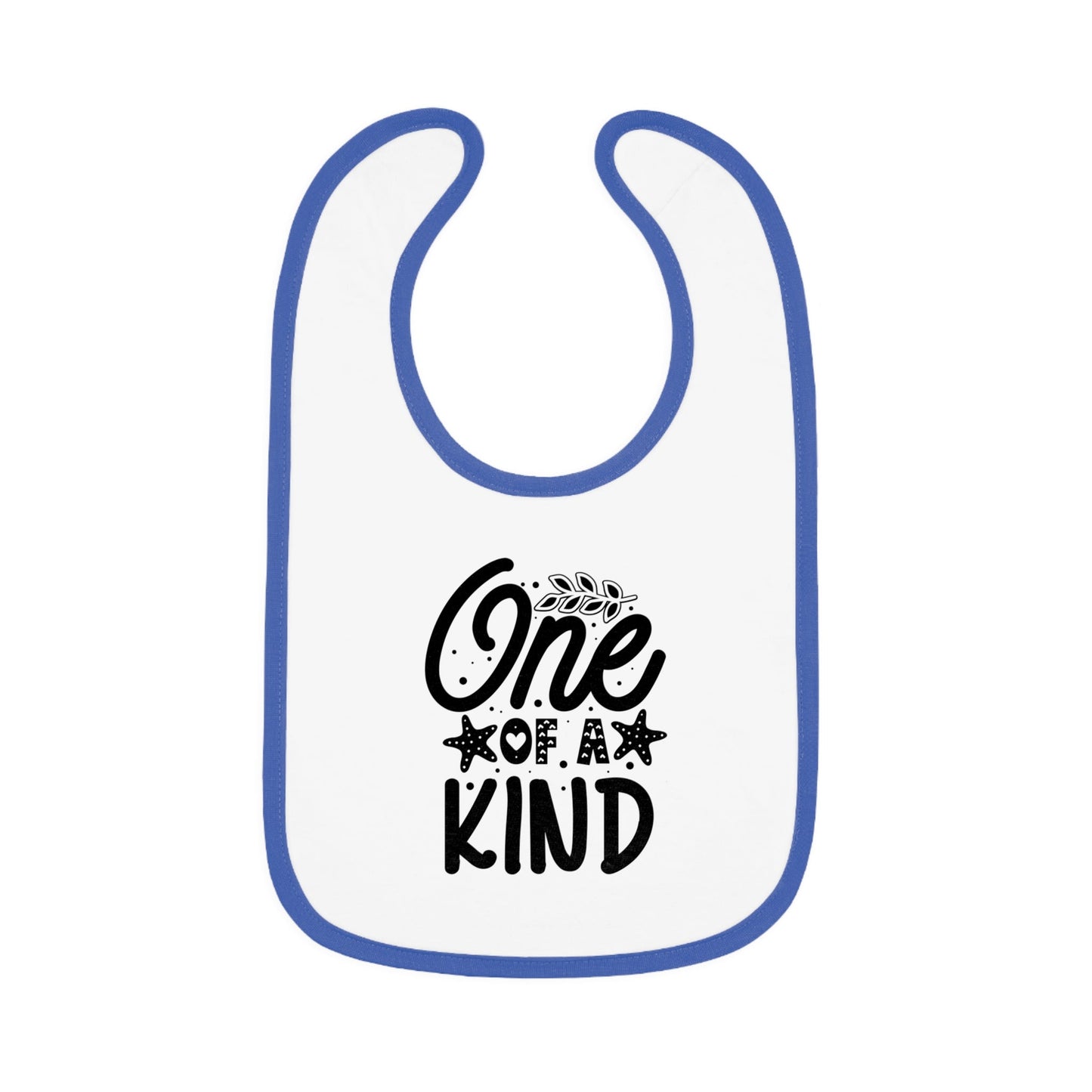 One Of a Kind Baby Contrast Trim Jersey Bib Printify