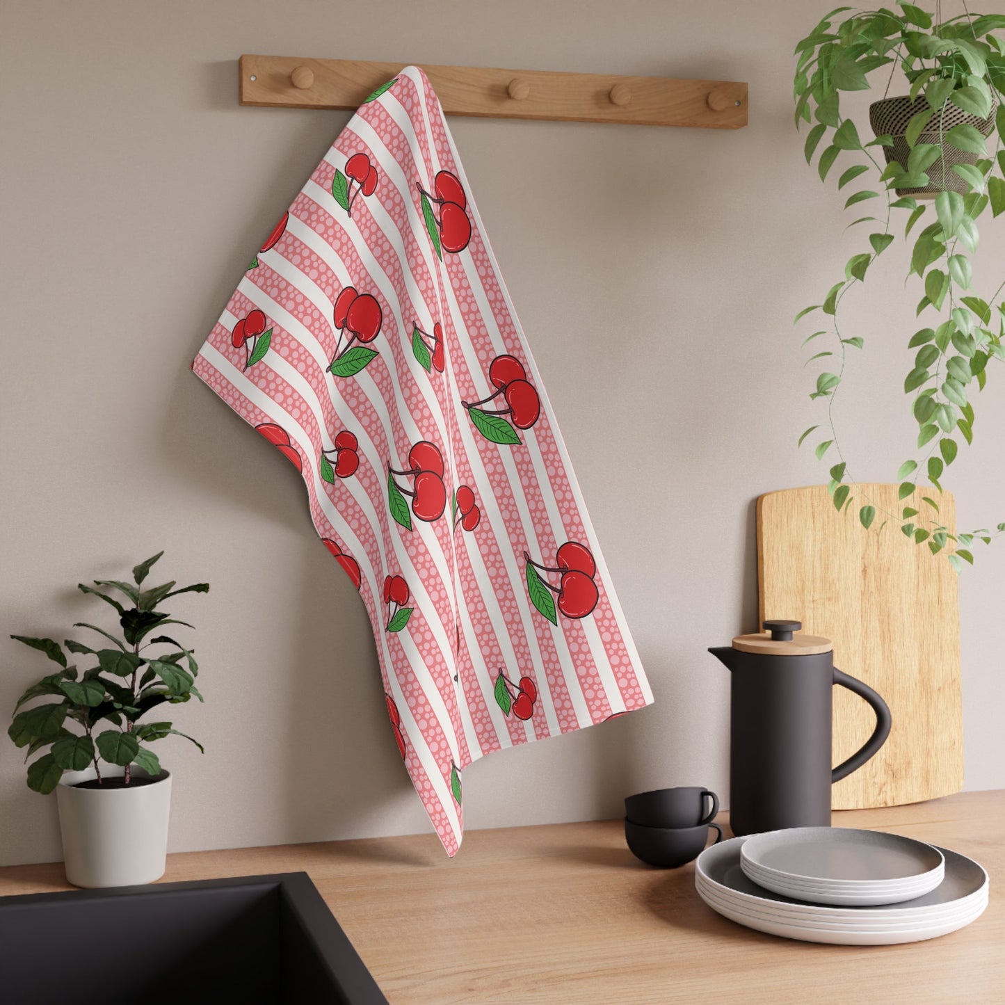Cherry Tea Towels (cotton, poly) Printify