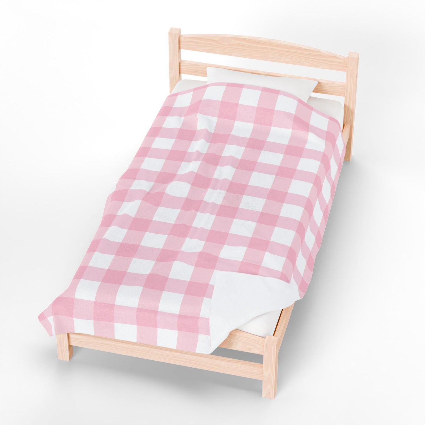Pink Plaid Velveteen Plush Blanket