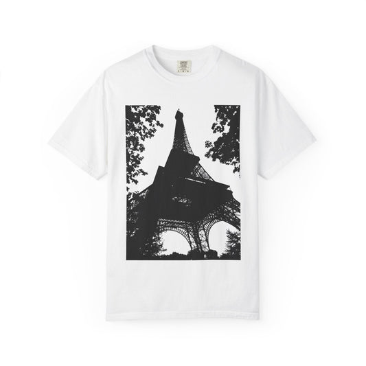 Eiffel Tower Unisex Garment-Dyed T-shirt Printify