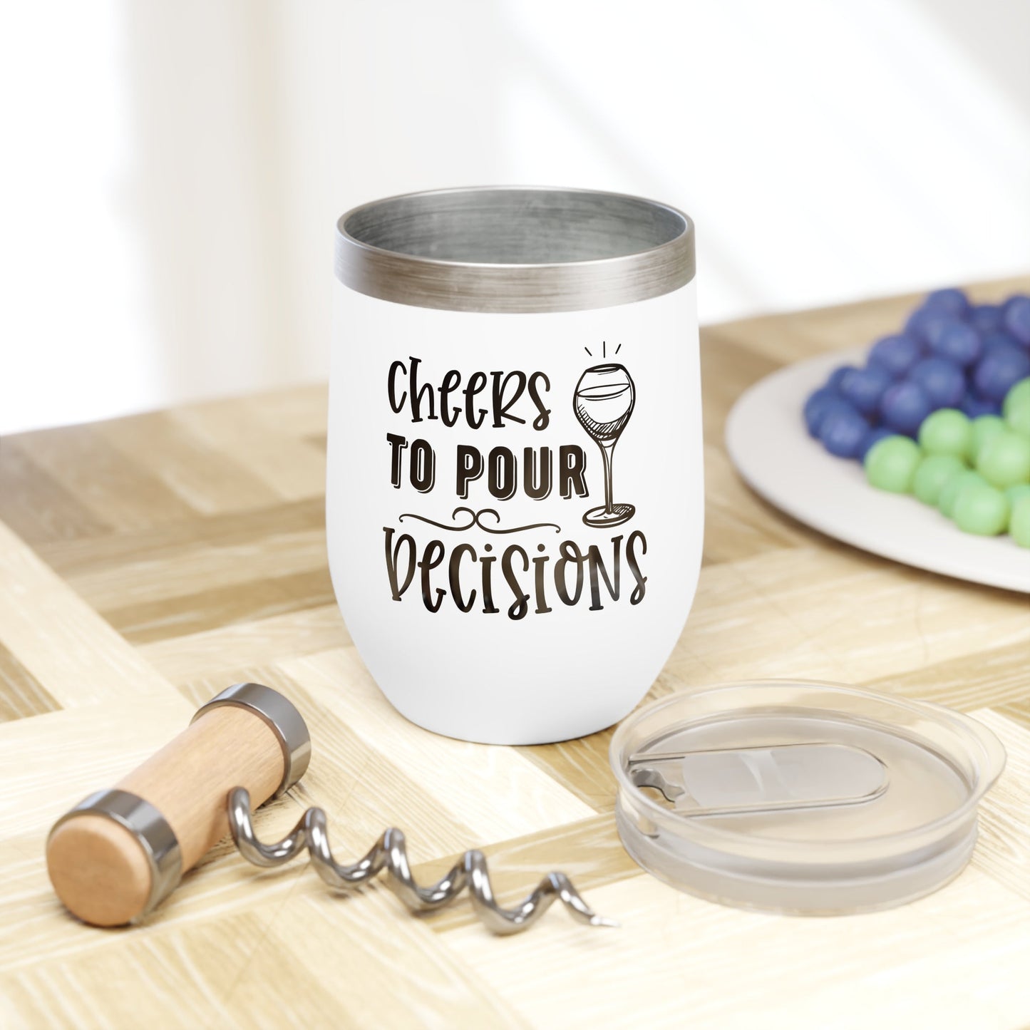 Cheers To Pour Decisions Wine Tumbler Printify