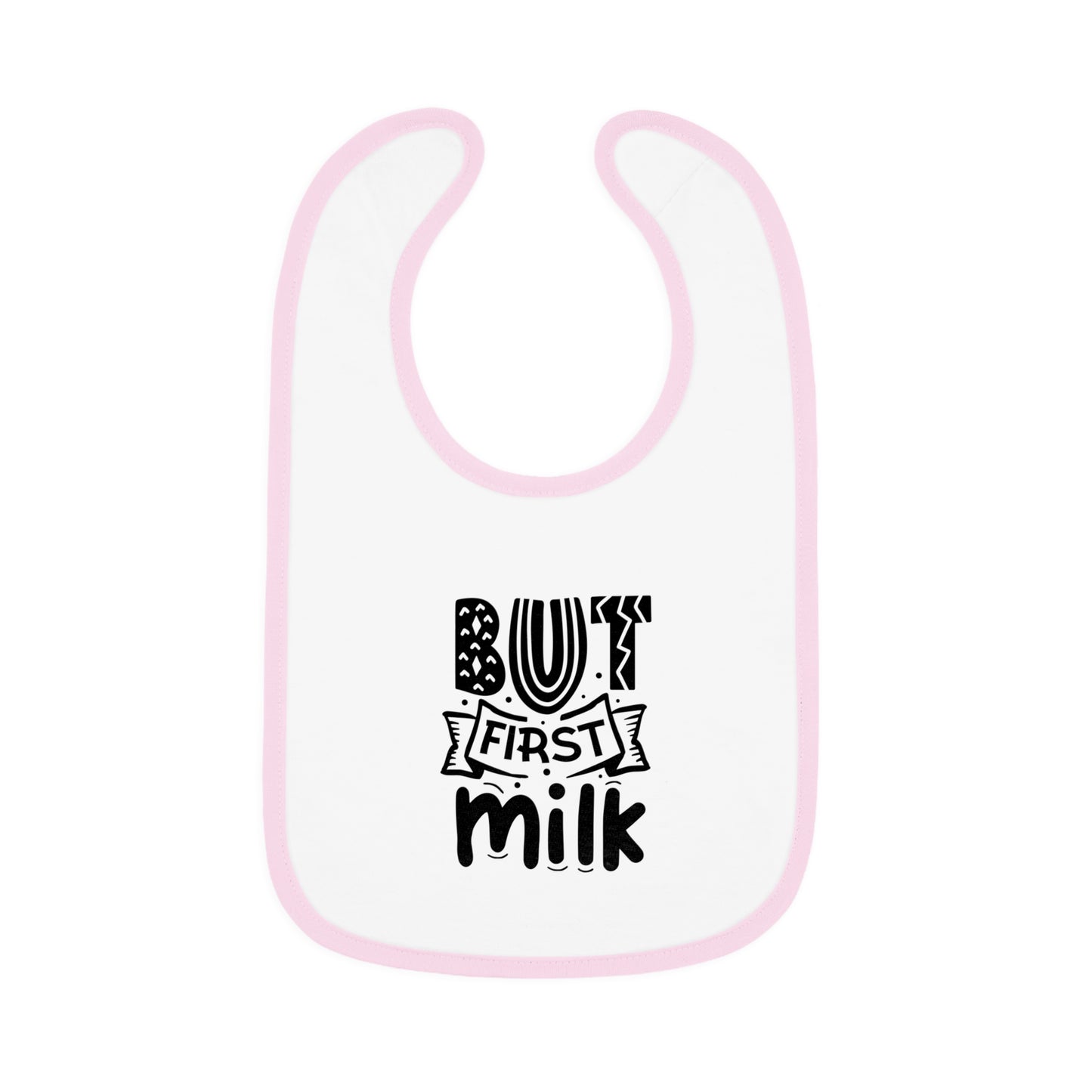 But First Milk Baby Contrast Trim Jersey Bib
