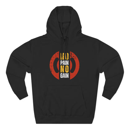 No Pain No Gain Men's Three-Panel Fleece Hoodie