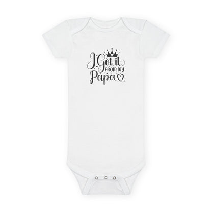 I Got It From My Papa Baby Short Sleeve Onesie®