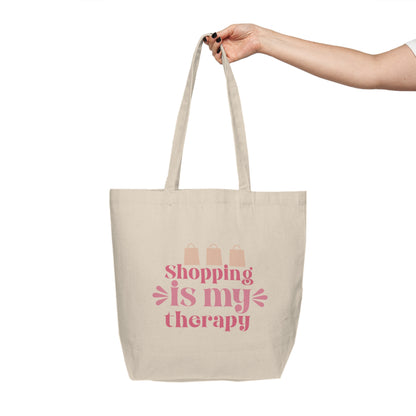 Shopping Is My Therapy Canvas Shopping Tote