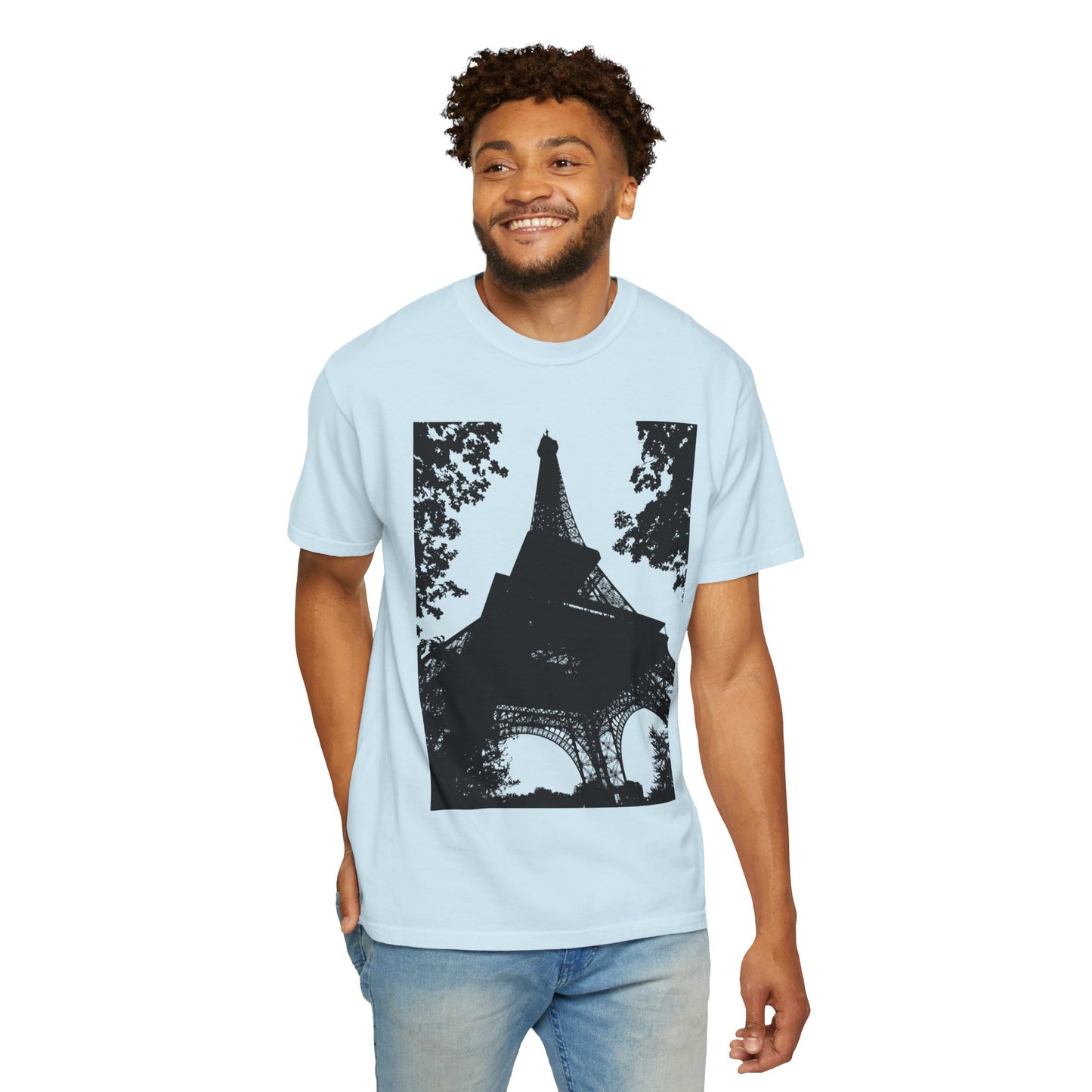 Eiffel Tower Unisex Garment-Dyed T-shirt