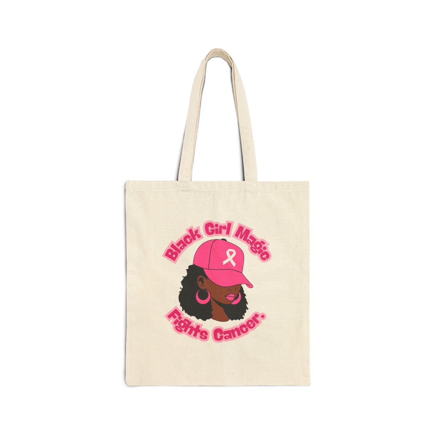 Black Girl Magic Fights Cancer Cotton Canvas Tote Bag