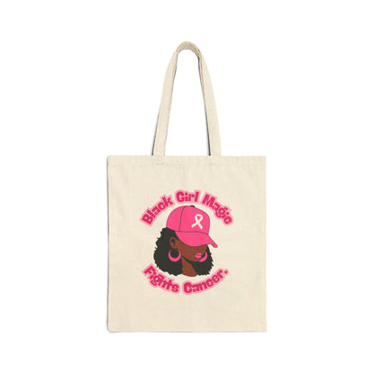 Black Girl Magic Fights Cancer Cotton Canvas Tote Bag