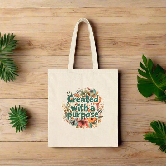 Created With A Purpose Cotton Canvas Tote Bag