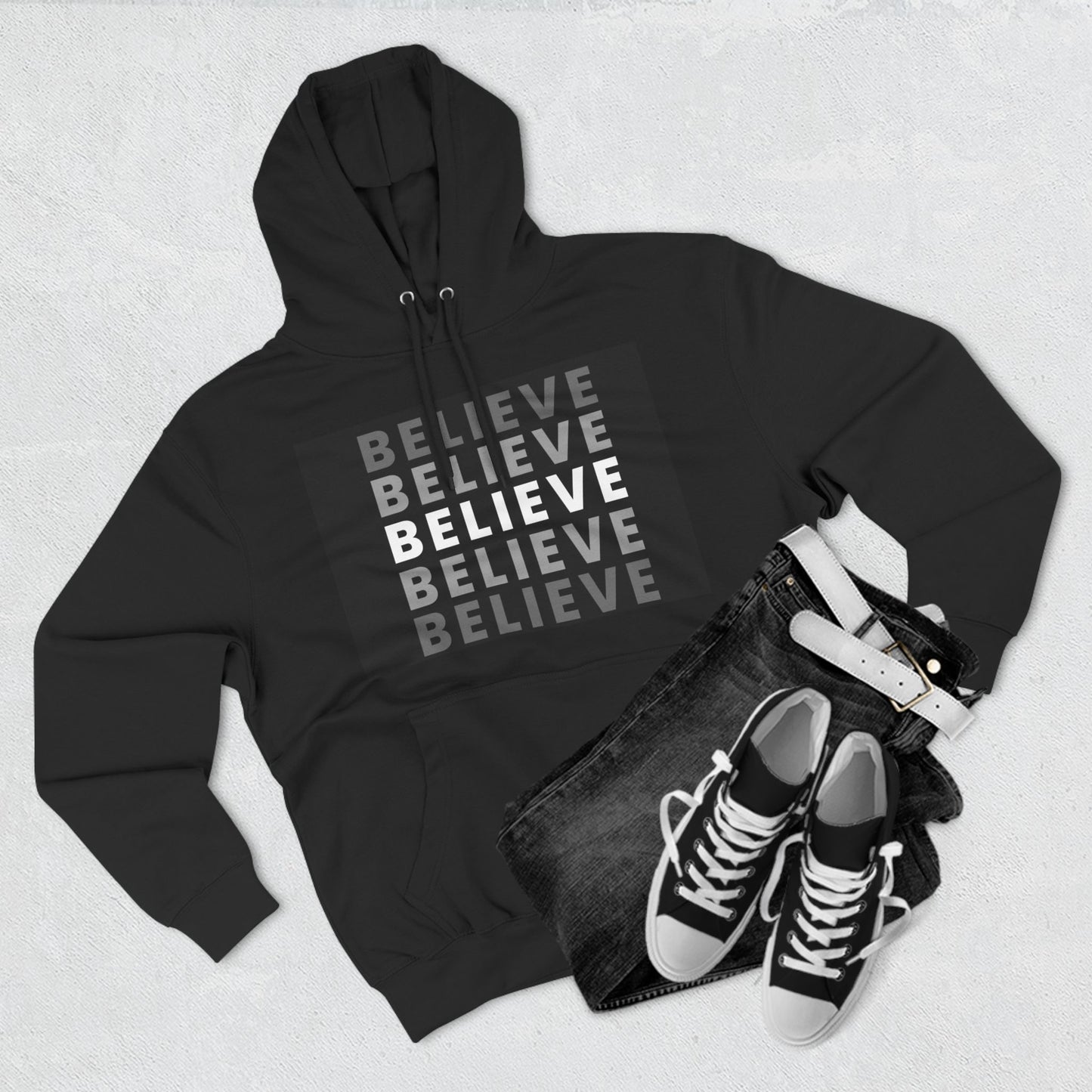 Believe Men's Three-Panel Fleece Hoodie