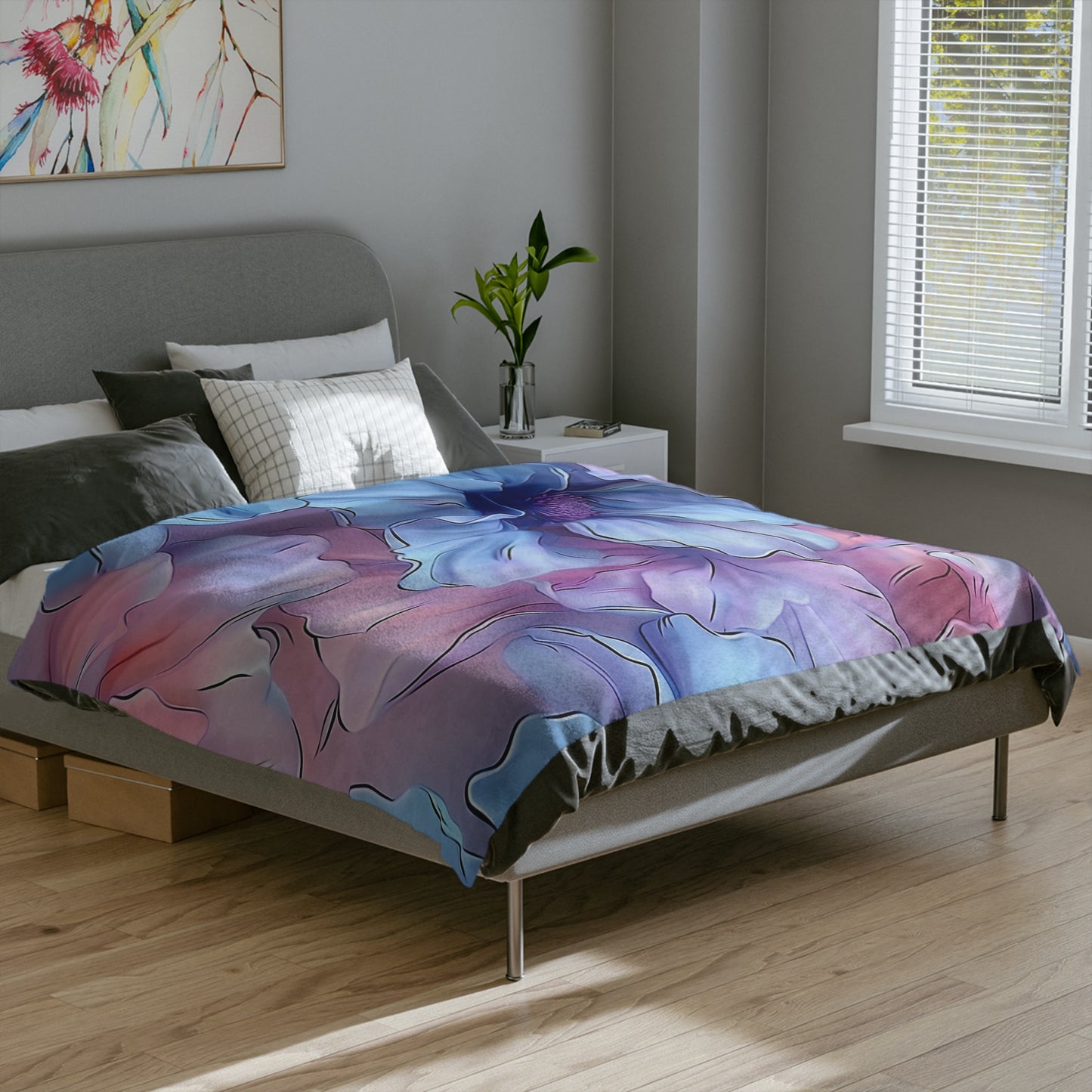 Flower Velveteen Microfiber Blanket