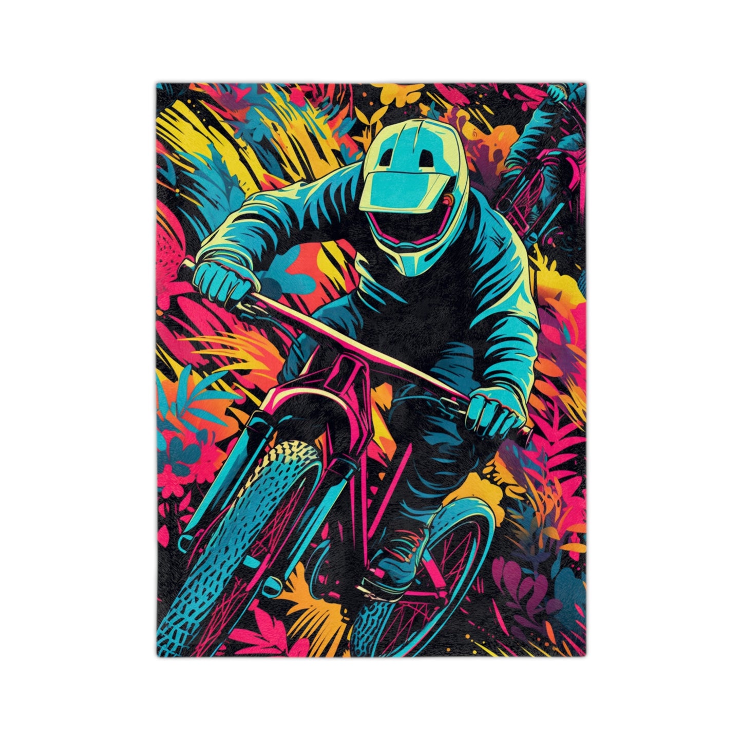 BMX Racing Velveteen Microfiber Blanket