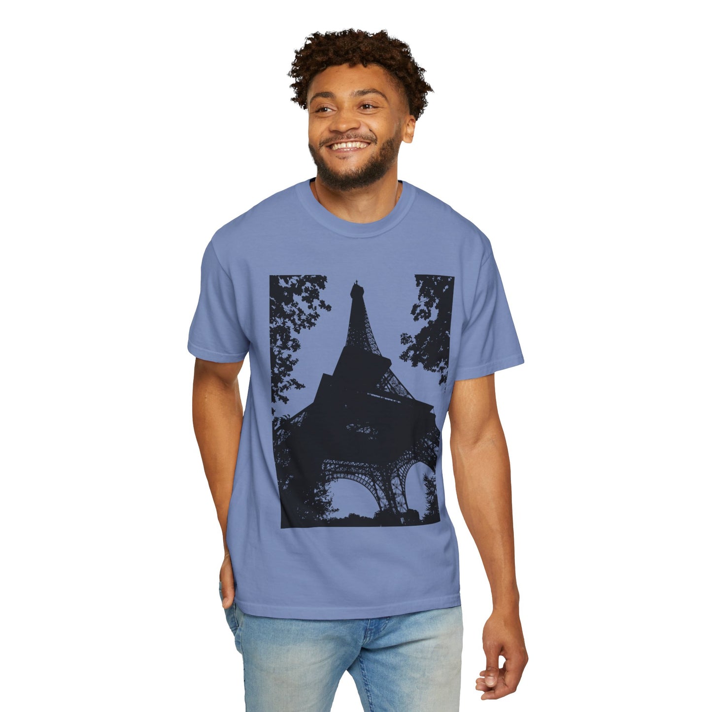 Eiffel Tower Unisex Garment-Dyed T-shirt