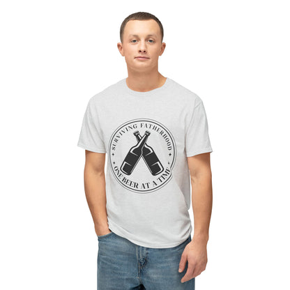 Surviving Fatherhood One Beer At A Time Men's HD Cotton™ T-shirt