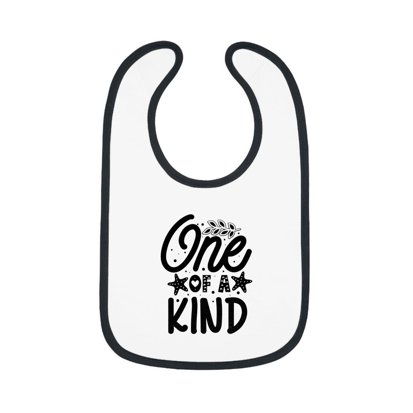 One Of a Kind Baby Contrast Trim Jersey Bib