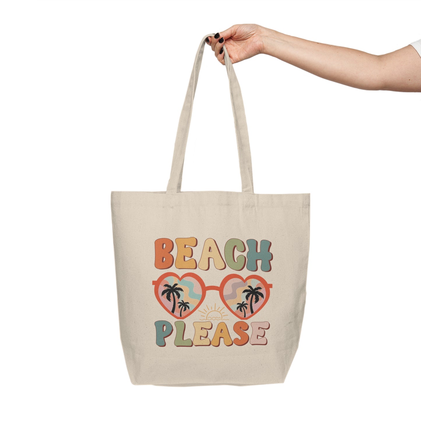 Beach Please Canvas Shopping Tote