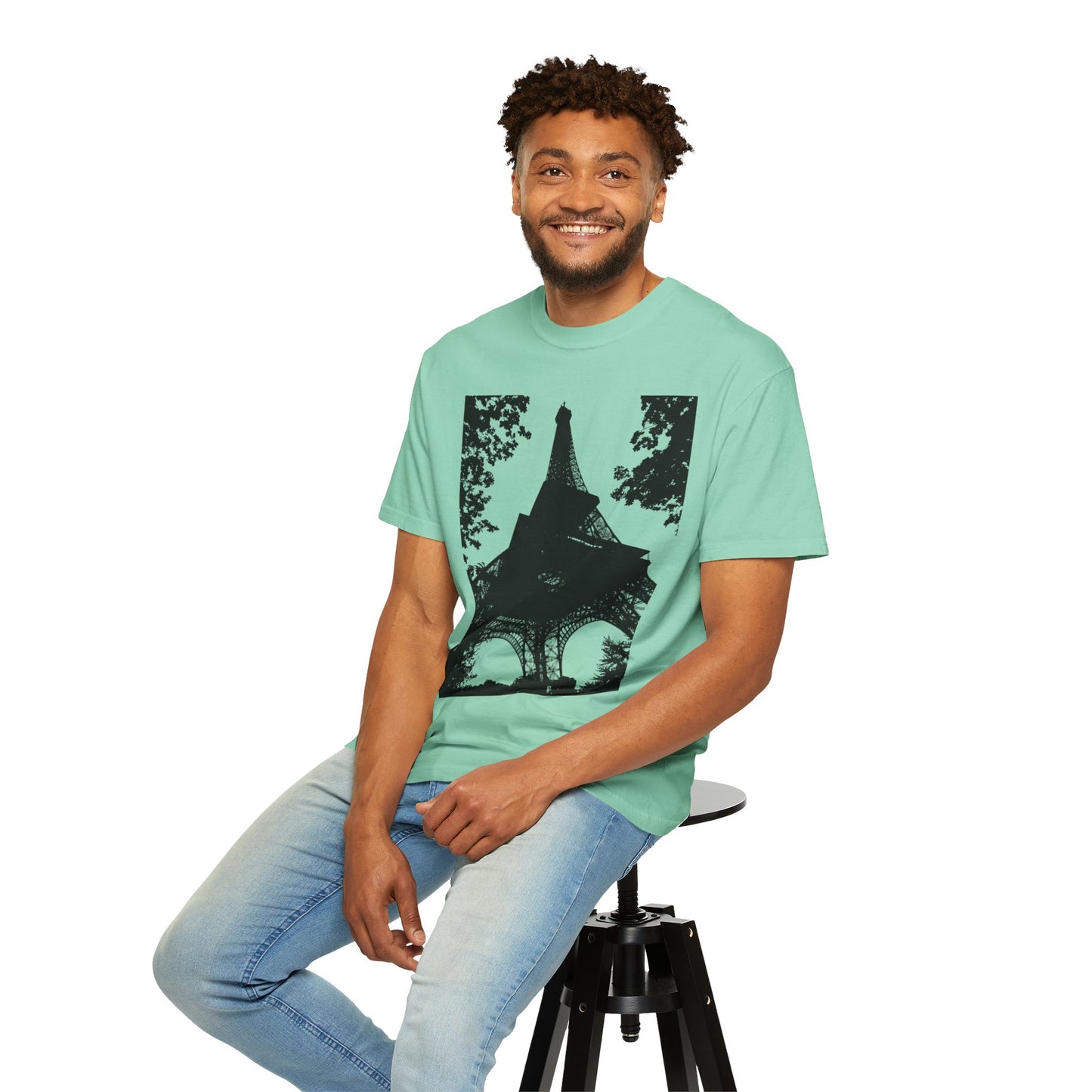 Eiffel Tower Unisex Garment-Dyed T-shirt