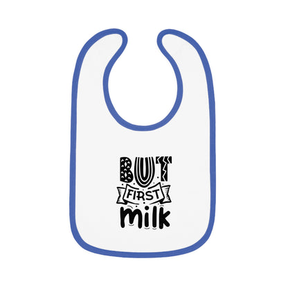 But First Milk Baby Contrast Trim Jersey Bib
