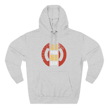 No Pain No Gain Men's Three-Panel Fleece Hoodie
