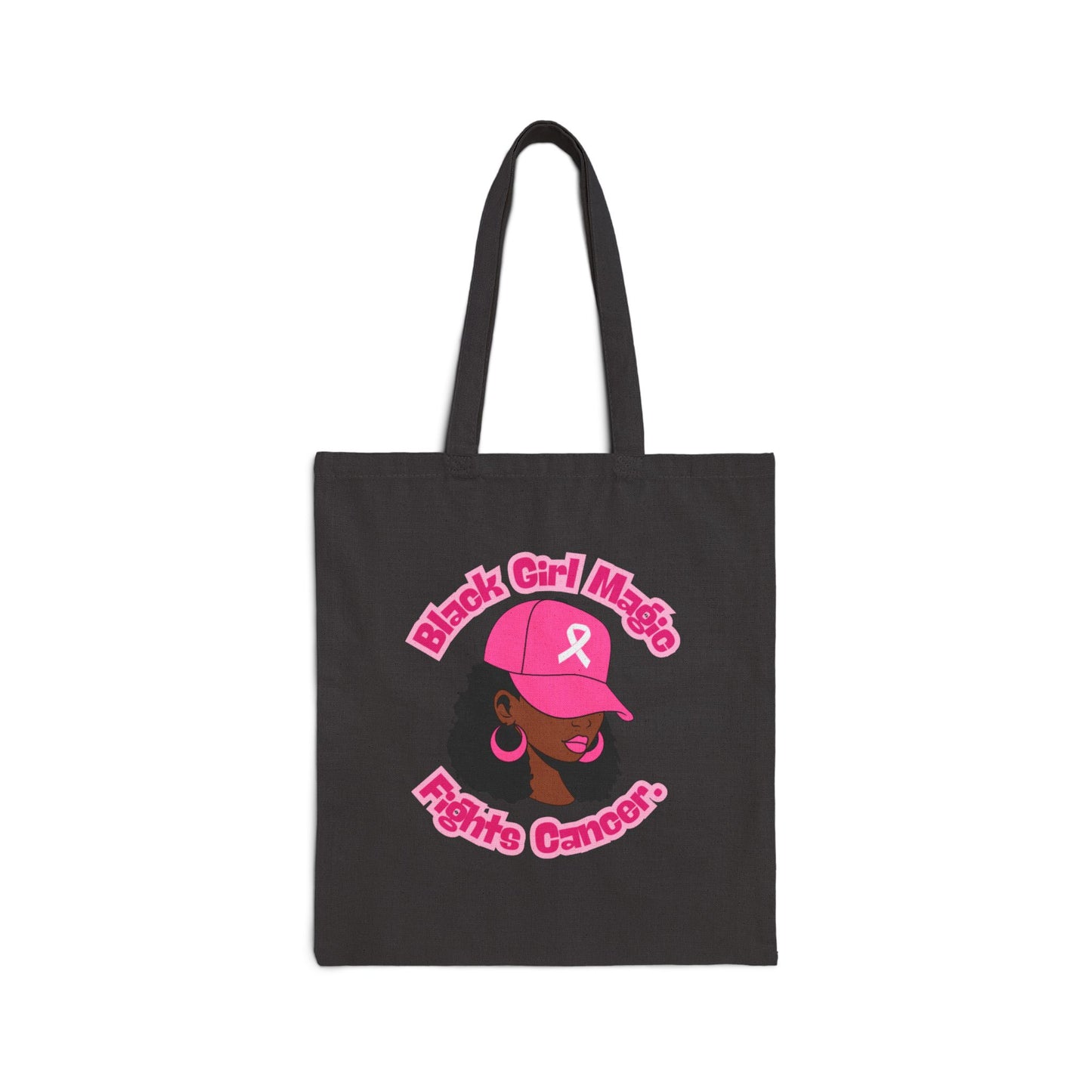 Black Girl Magic Fights Cancer Cotton Canvas Tote Bag