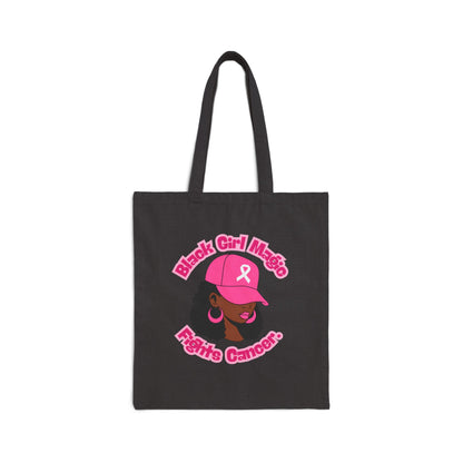 Black Girl Magic Fights Cancer Cotton Canvas Tote Bag