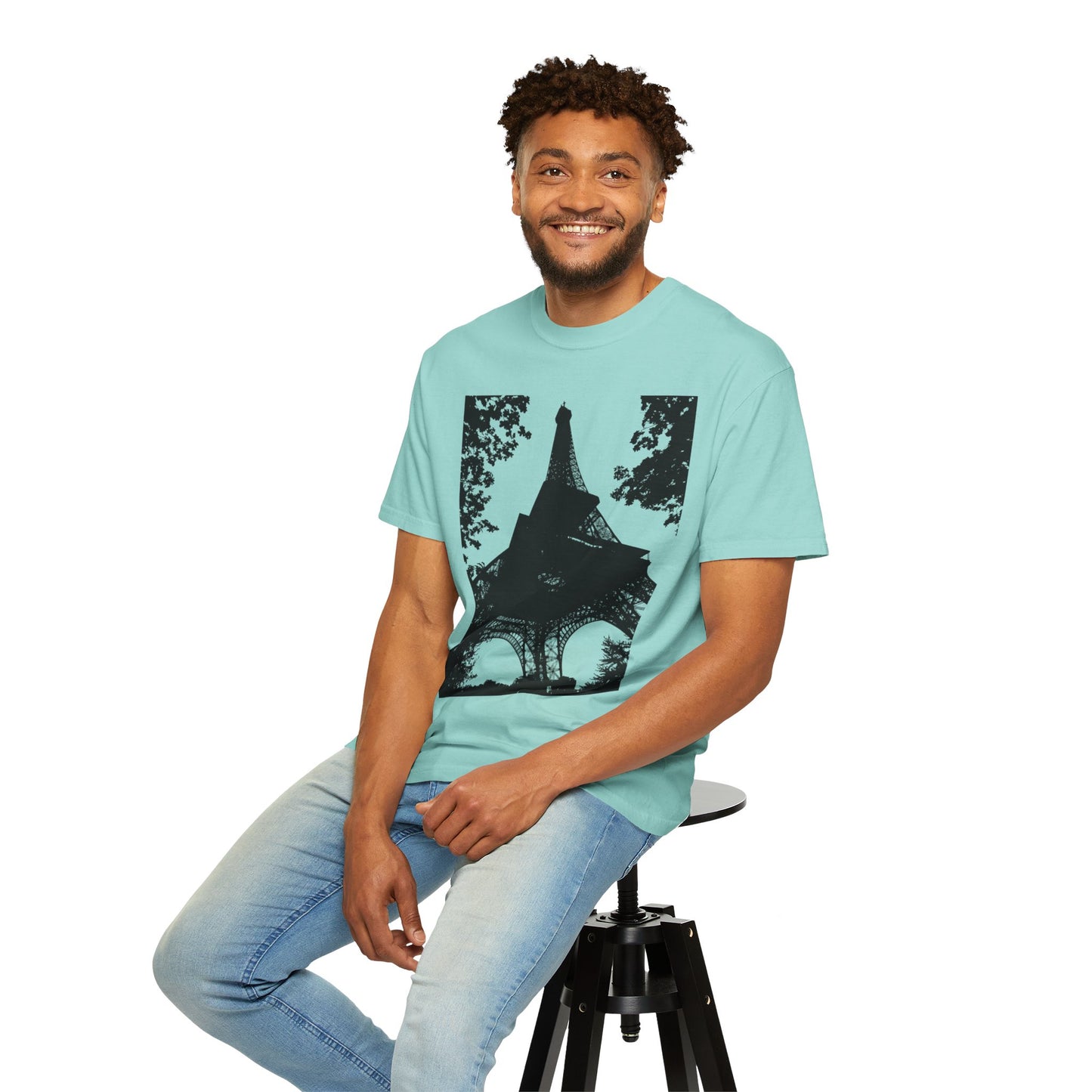 Eiffel Tower Unisex Garment-Dyed T-shirt