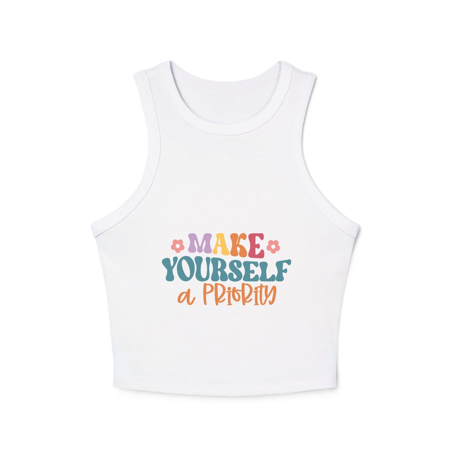 Make Yourself A Priority Women's Micro Rib Racer Tank Top