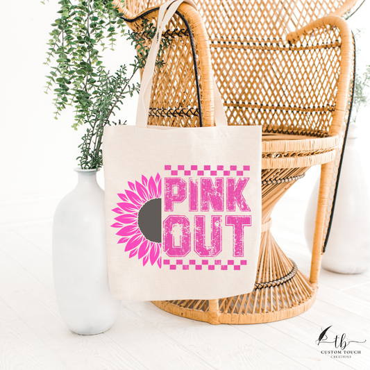 Pink Out Sunflower Tote Bag