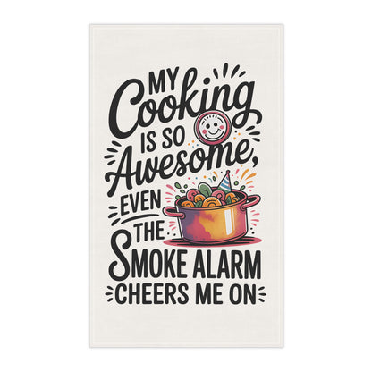 Humorous Kitchen Tea Towel- My Cooking Is Awesome!