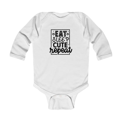Eat Sleep Cute Repeat Infant Long Sleeve Bodysuit