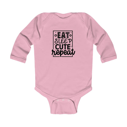 Eat Sleep Cute Repeat Infant Long Sleeve Bodysuit