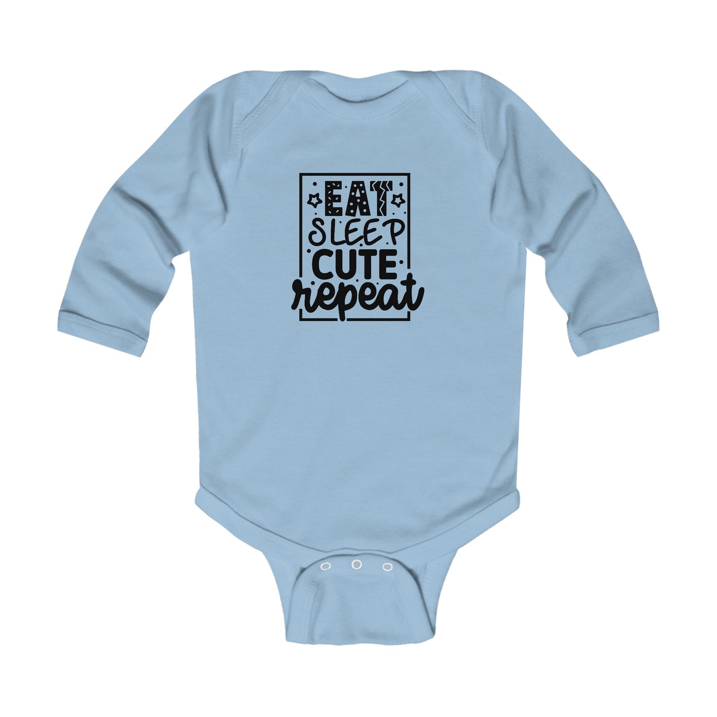 Eat Sleep Cute Repeat Infant Long Sleeve Bodysuit