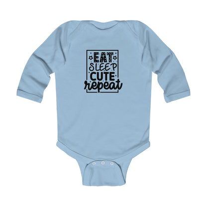 Eat Sleep Cute Repeat Infant Long Sleeve Bodysuit