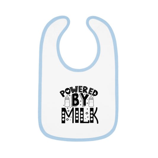 Powered By Milk Baby Contrast Trim Jersey Bib