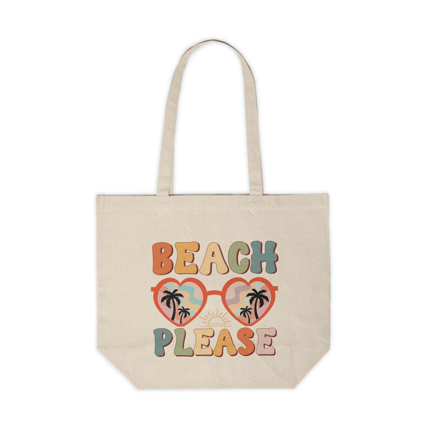 Beach Please Canvas Shopping Tote