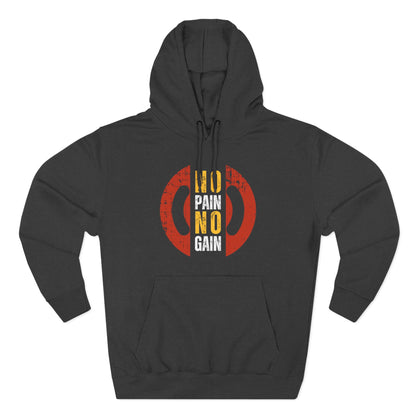 No Pain No Gain Men's Three-Panel Fleece Hoodie