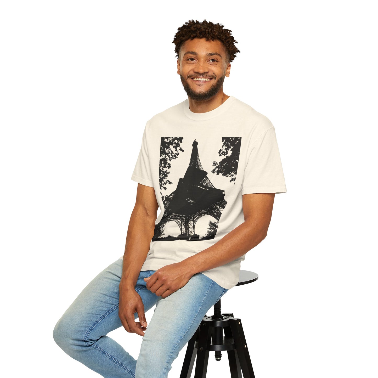 Eiffel Tower Unisex Garment-Dyed T-shirt