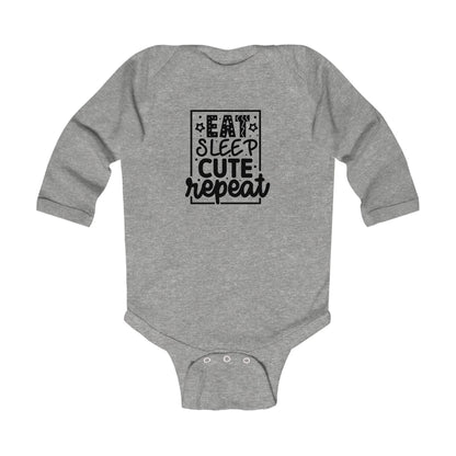 Eat Sleep Cute Repeat Infant Long Sleeve Bodysuit