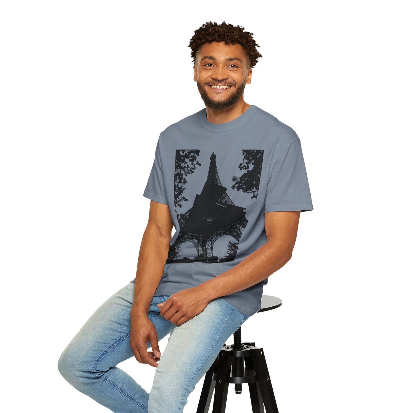 Eiffel Tower Unisex Garment-Dyed T-shirt